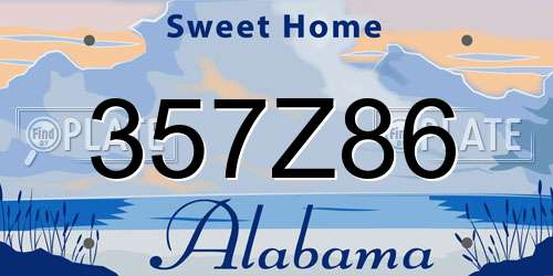 357Z86 Alabama License Plate