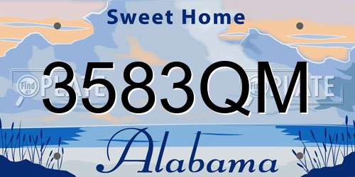 3583QM Alabama License Plate