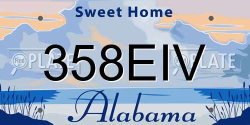 358EIV Alabama License Plate