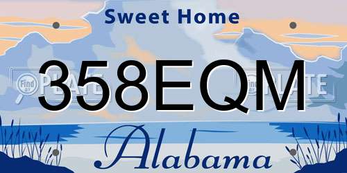 358EQM Alabama License Plate