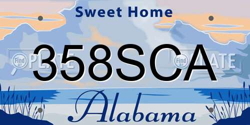 358SCA Alabama License Plate