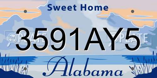3591AY5 Alabama License Plate