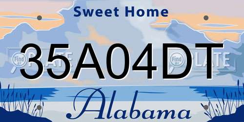 35A04DT Alabama License Plate