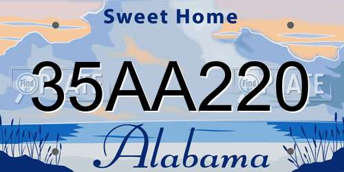 35AA220 Alabama License Plate