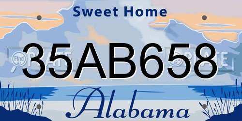 35AB658 Alabama License Plate