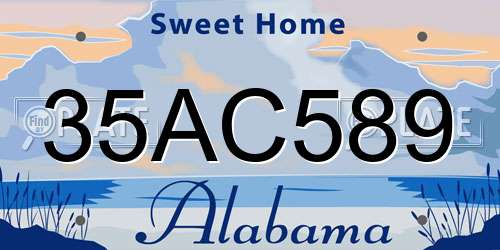 35AC589 Alabama License Plate