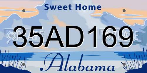 35AD169 Alabama License Plate