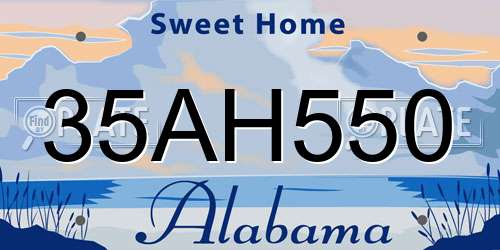 35AH550 Alabama License Plate