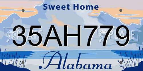 35AH779 Alabama License Plate