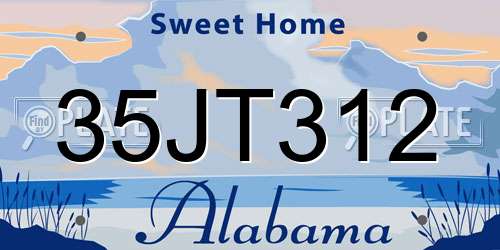 35JT312 Alabama License Plate