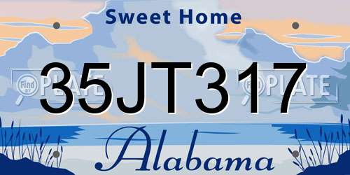 35JT317 Alabama License Plate