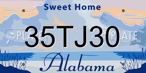 35TJ30 Alabama License Plate