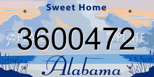 3600472 Alabama License Plate