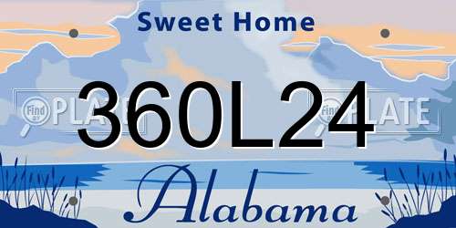 360L24 Alabama License Plate