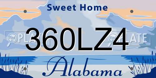 360LZ4 Alabama License Plate