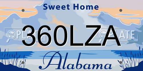 360LZA Alabama License Plate