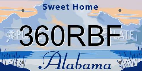360RBF Alabama License Plate