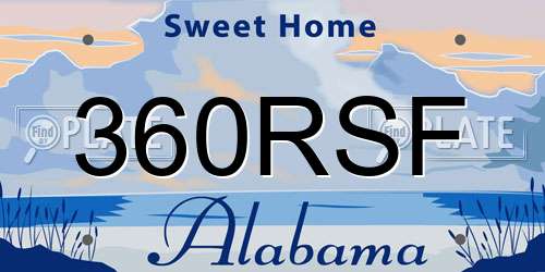 360RSF Alabama License Plate