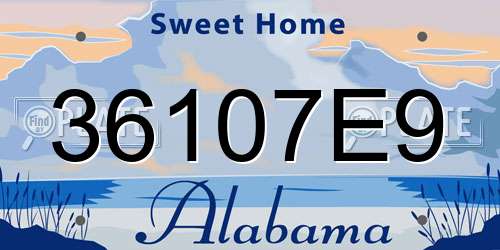 36107E9 Alabama License Plate