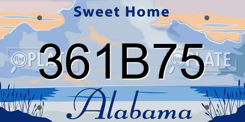 361B75 Alabama License Plate