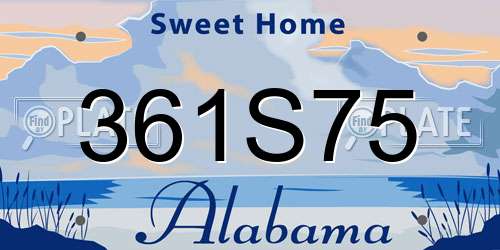361S75 Alabama License Plate