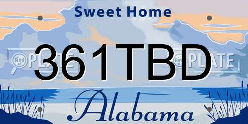 361TBD Alabama License Plate