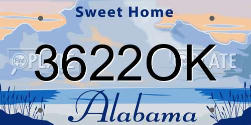 3622OK Alabama License Plate