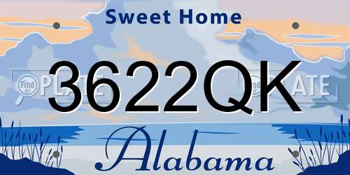 3622QK Alabama License Plate