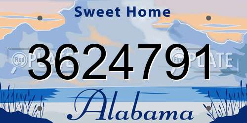 3624791 Alabama License Plate