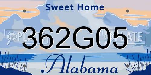 362G05 Alabama License Plate