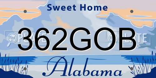 362GOB Alabama License Plate