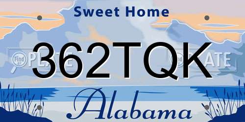362TQK Alabama License Plate
