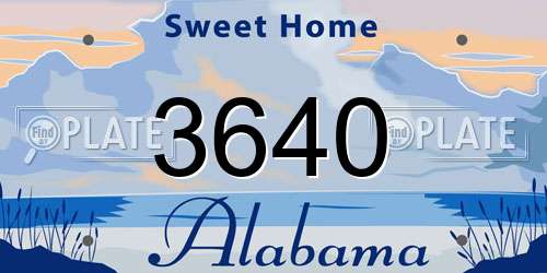 3640 Alabama License Plate