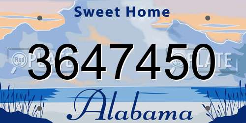 3647450 Alabama License Plate