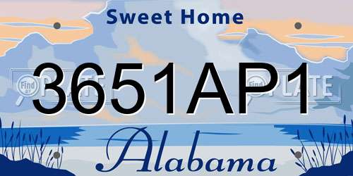 3651AP1 Alabama License Plate