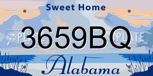 3659BQ Alabama License Plate