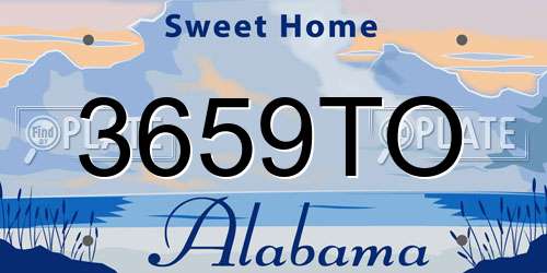 3659TO Alabama License Plate