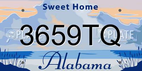 3659TQ Alabama License Plate