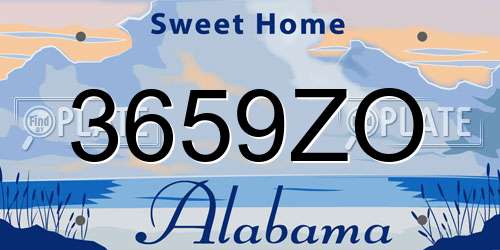 3659ZO Alabama License Plate