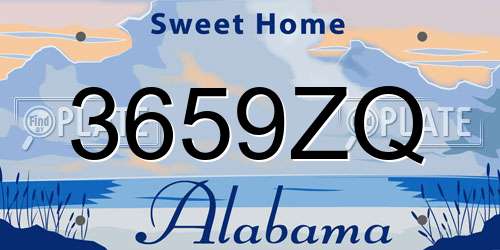 3659ZQ Alabama License Plate
