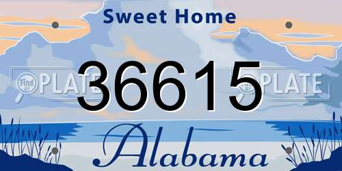 36615 Alabama License Plate
