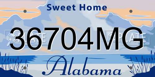 36704MG Alabama License Plate