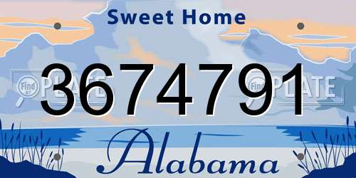 3674791 Alabama License Plate