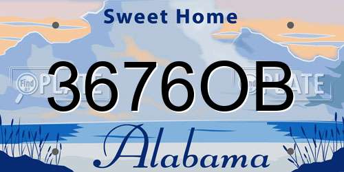 3676OB Alabama License Plate