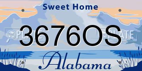 3676OS Alabama License Plate