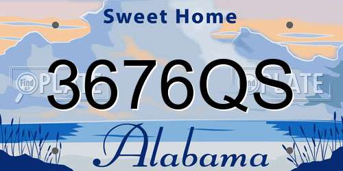 3676QS Alabama License Plate