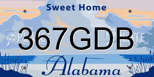 367GDB Alabama License Plate