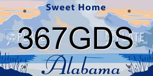 367GDS Alabama License Plate