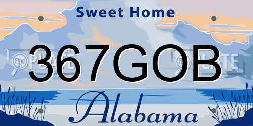 367GOB Alabama License Plate