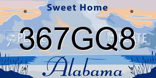367GQ8 Alabama License Plate
